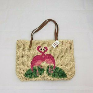 NWT INC Tropical Straw Tote Multi Desing Large